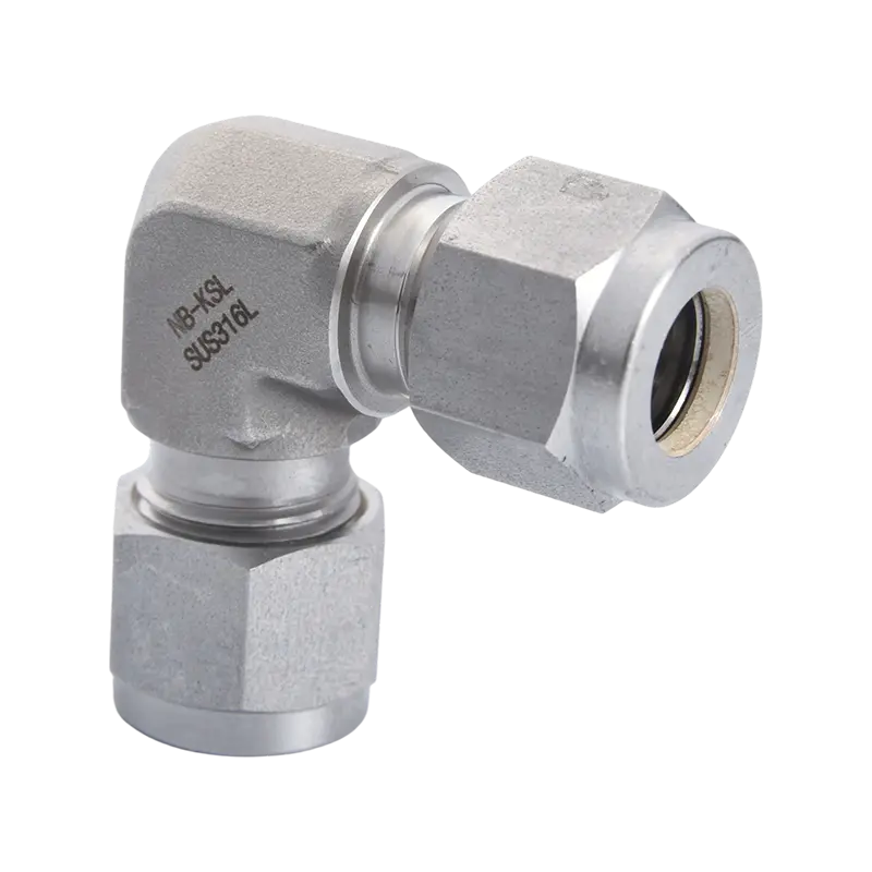 Codo de ajuste de compresión de acero inoxidable 316L