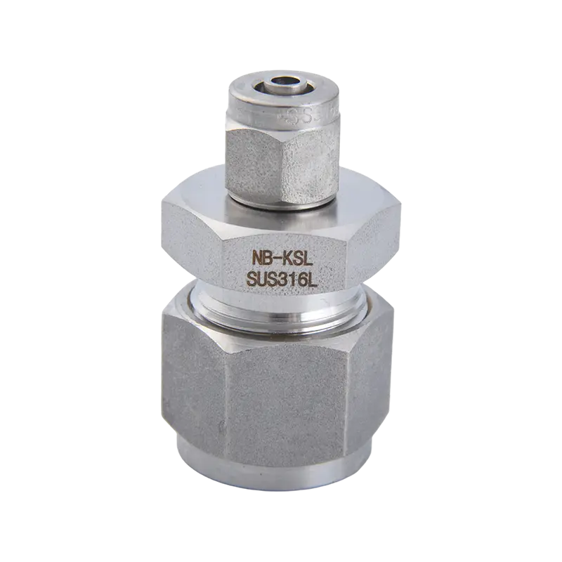 Conector recto reductor de ajuste de compresión de acero inoxidable 316L