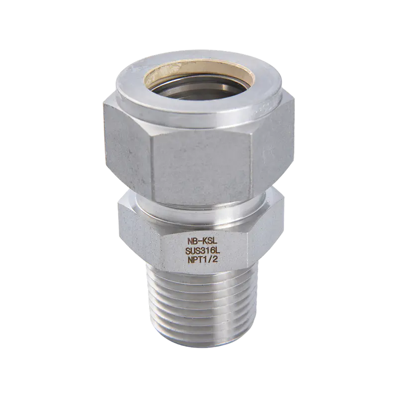 Conector de rosca externo de ajuste de compresión de acero inoxidable 316L