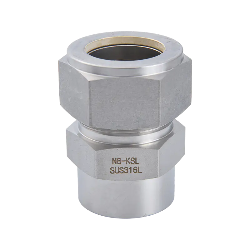Conector reductor de acero inoxidable 316L.