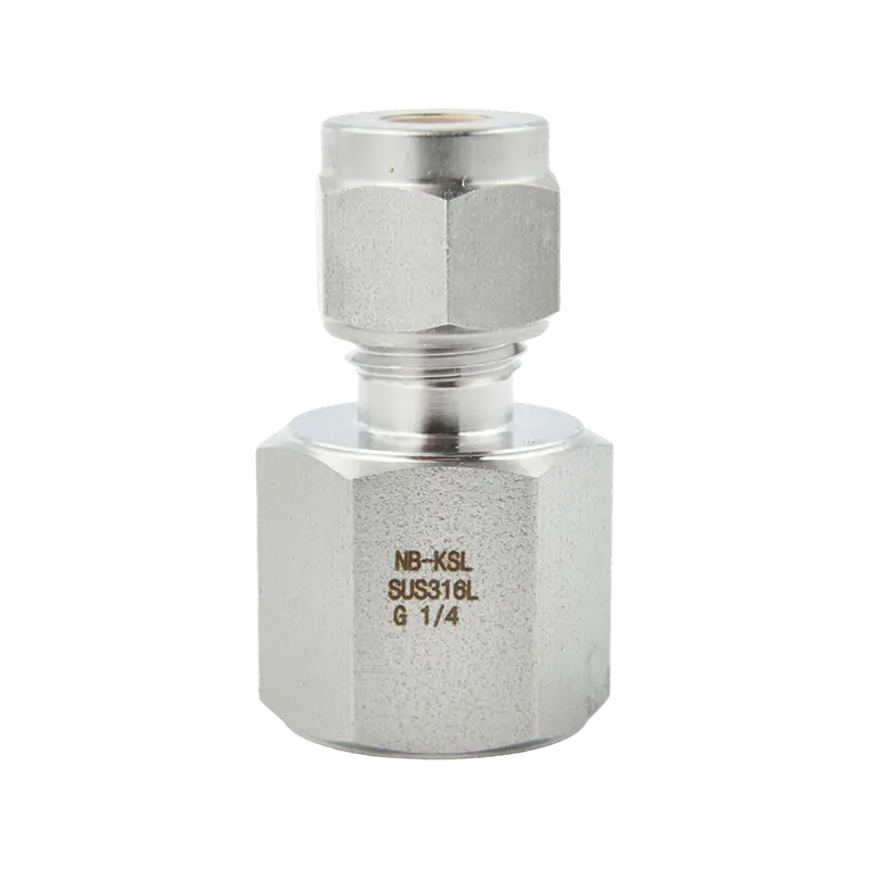Conector de manómetro de ajuste de compresión de acero inoxidable 316L