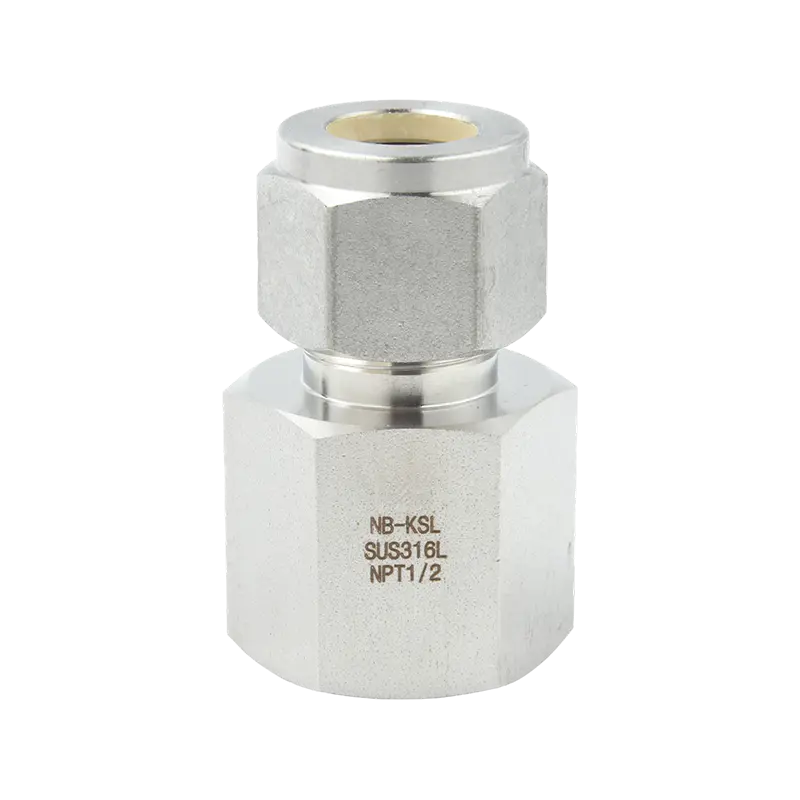 Conector de rosca interna de ajuste de compresión de acero inoxidable 316L
