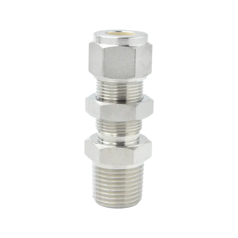 Rosca externa de ajuste de compresión de acero inoxidable 316L a través del conector de placa