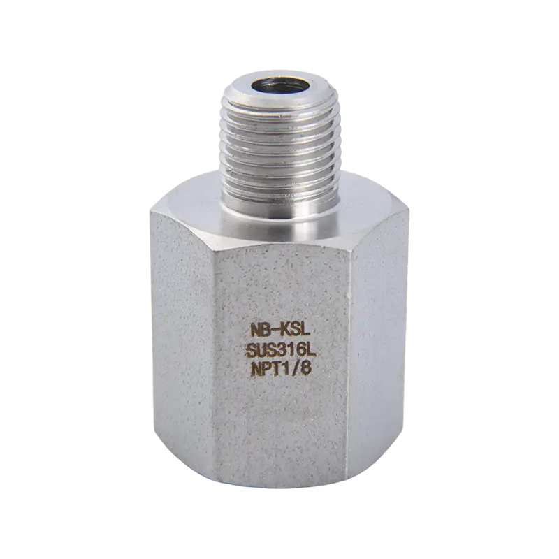 Conector de rosca interna y externa de acero inoxidable 316L