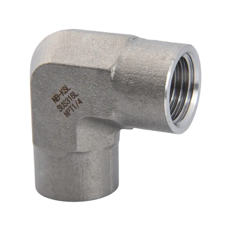 Conector en ángulo recto con doble rosca exterior