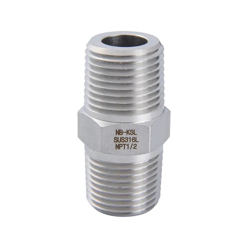 Conector de rosca externa doble de acero inoxidable 316L