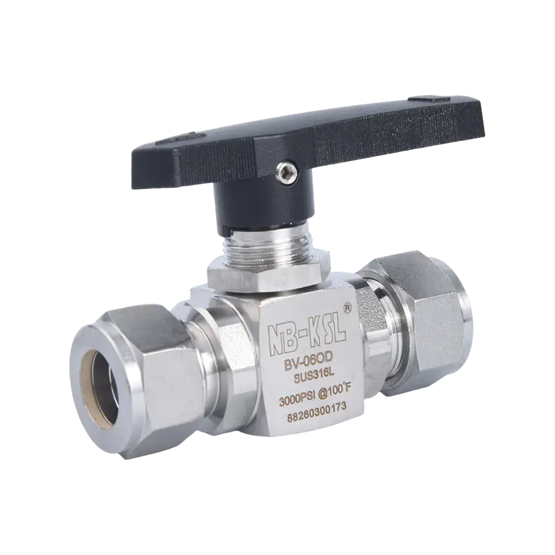 Válvula de aguja de extremo de tubo mini de acero inoxidable 316L